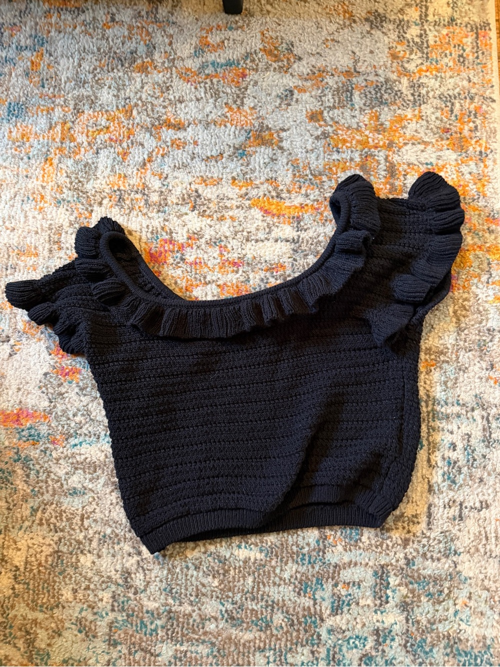 H&M Black Women's Knit Off-the-Shoulder Top
